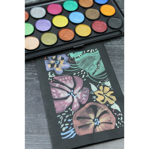 Yasutomo Niji Pearlescent 21 Color Watercolor Palette