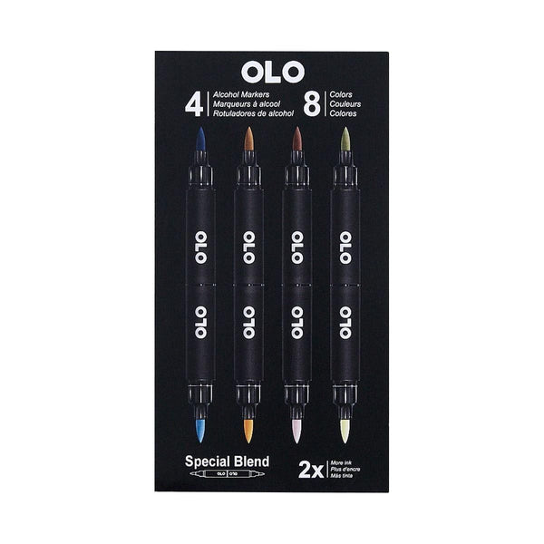 OLO Special Blend Alcohol Markers Set - 8 Colors 4pc