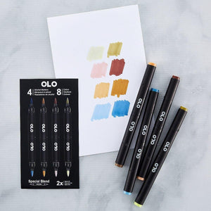 OLO Special Blend Alcohol Markers Set - 8 Colors 4pc