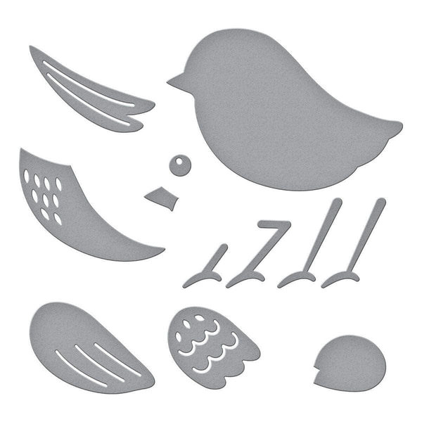 Sweet Birdie Etched Dies from the Just Wanted to Say Collection (S1-054) colorization. 
