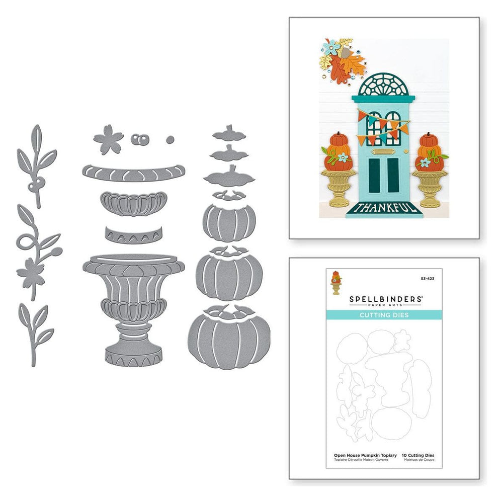 Open House Pumpkin Topiary Etched Dies from the Fall Traditions Collection (S3-423) Combo Image