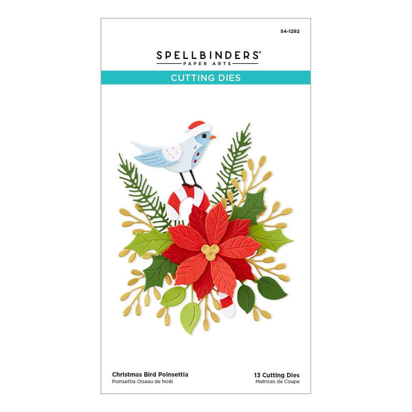 Christmas Bird Poinsettia Etched Dies