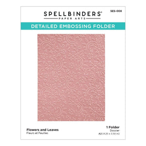 Em-bossing Fold'ers Flowers & Leaves 4.25 x 5.5 in Single Sided