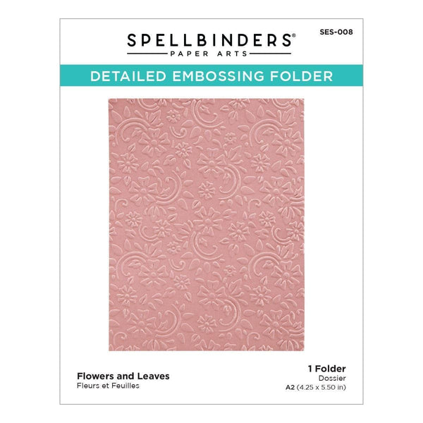 Em-bossing Fold'ers Flowers & Leaves 4.25 x 5.5 in Single Sided