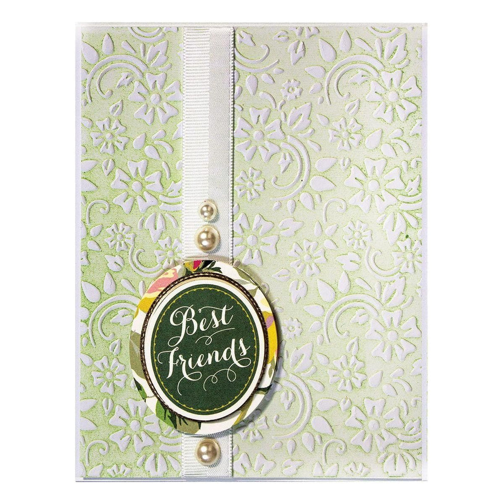 Em-bossing Fold'ers Flowers & Leaves 4.25 x 5.5 in Single Sided