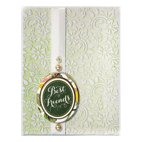 Em-bossing Fold'ers Flowers & Leaves 4.25 x 5.5 in Single Sided