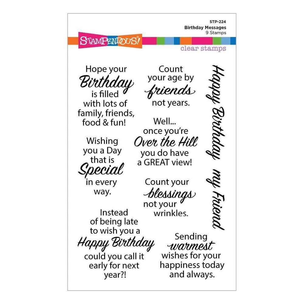Birthday Messages Clear Stamp Set by Stampendous