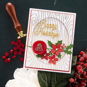 Woodgrain Background Glimmer Hot Foil Plate from Sealed for the Holidays Collection