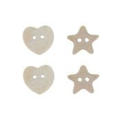 Hearts & Stars Wooden Buttons